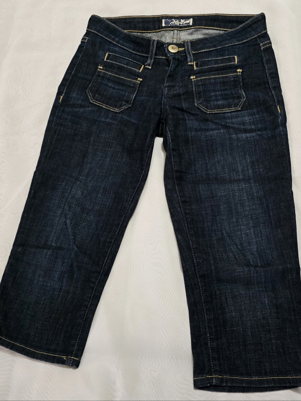 Hudson Jeans Dark Wash Low Rise  Bermuda Length Denim Jean Shorts